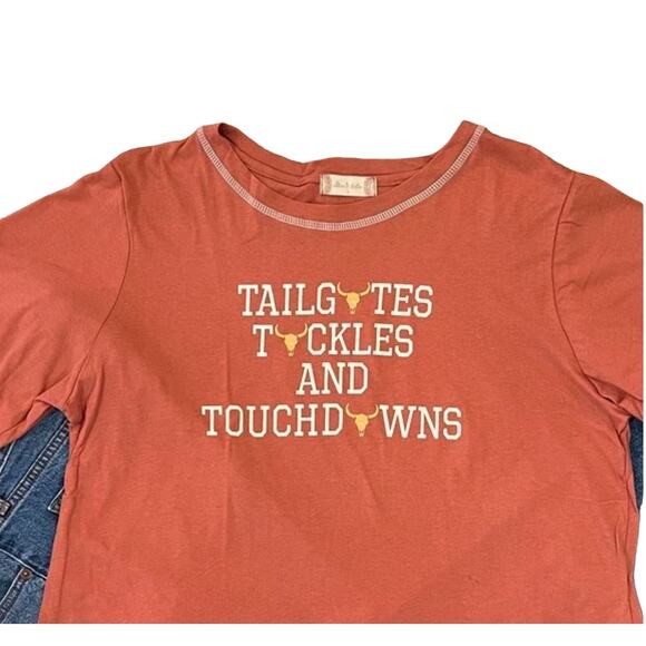 NWT Altar'd State University of Texas "Tailgates, Tackles & Football" Shirt - Picture 4 of 8